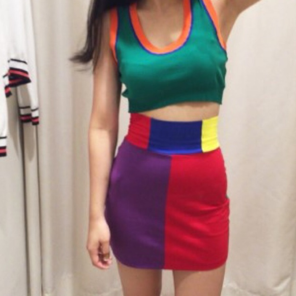 Lazy oaf colour block skirt